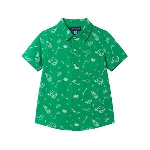 Andy & Evan Boys  Printed Knit Shirt, Green